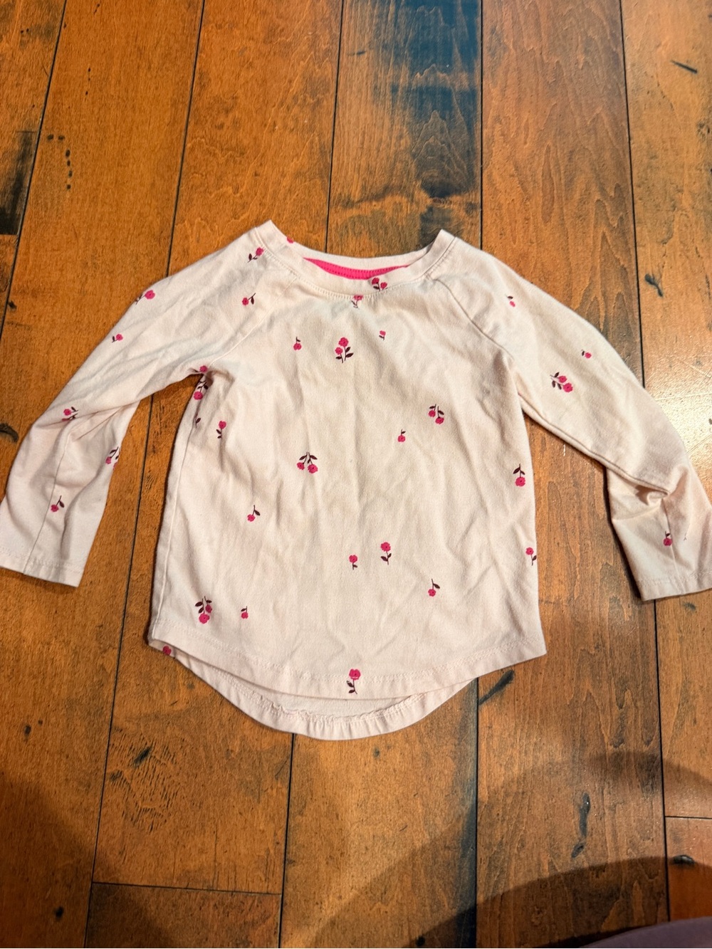 Cat & Jack Light Pink Long-Sleeve Floral Tee